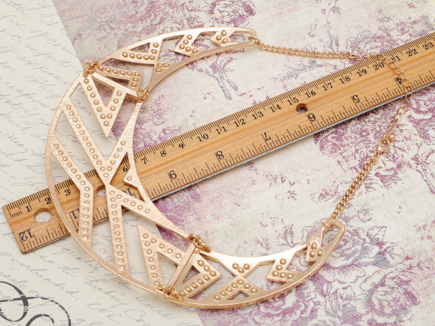 Egyptian Crescent Shaped Accented Necklace