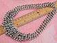 Retro 1960S Choker Blue Bead Pendant Two Chain Link Necklace