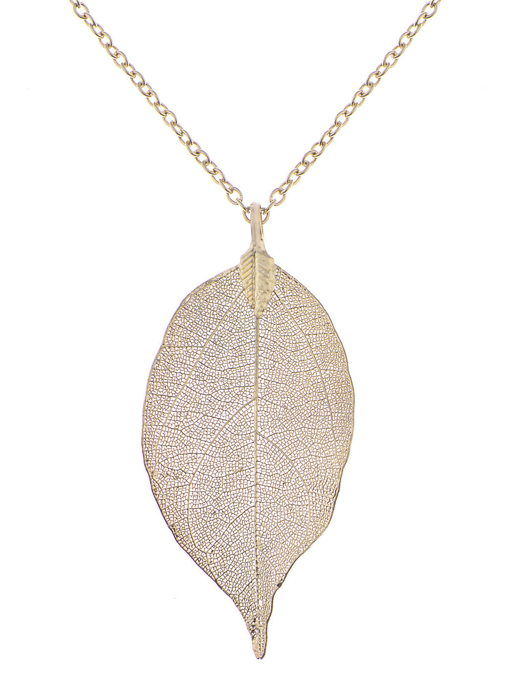 Intricate Single Leaf Design Pendant Necklace