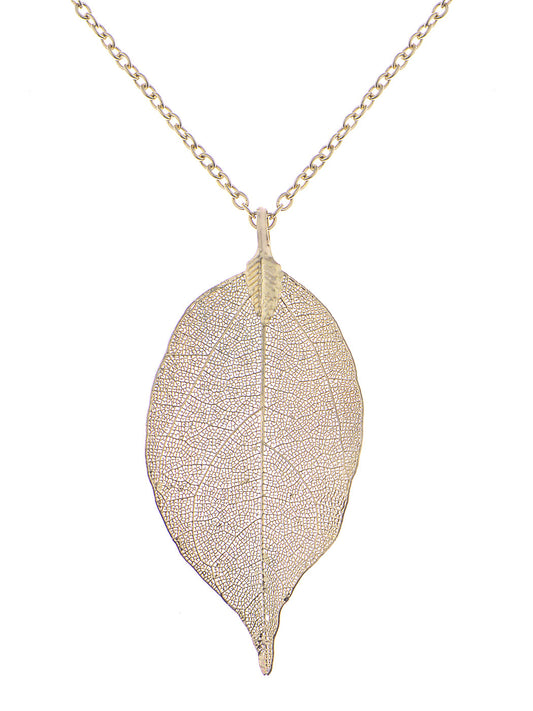 Intricate Single Leaf Design Pendant Necklace