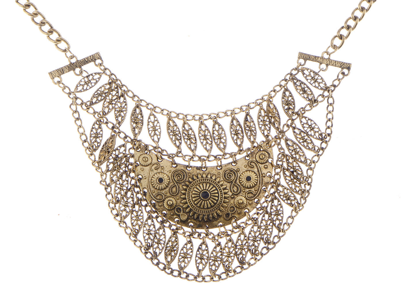 Bohemian Pendant Linked Chain Necklace