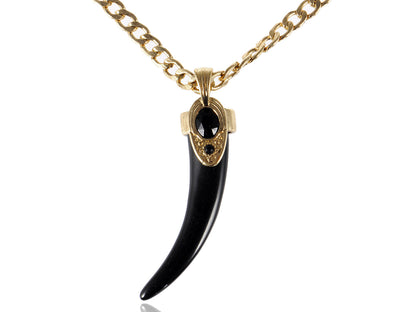 Bohemian Single Horn Shaped Pendant Necklace