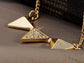 Three Linked Pyramid Pendant Necklace