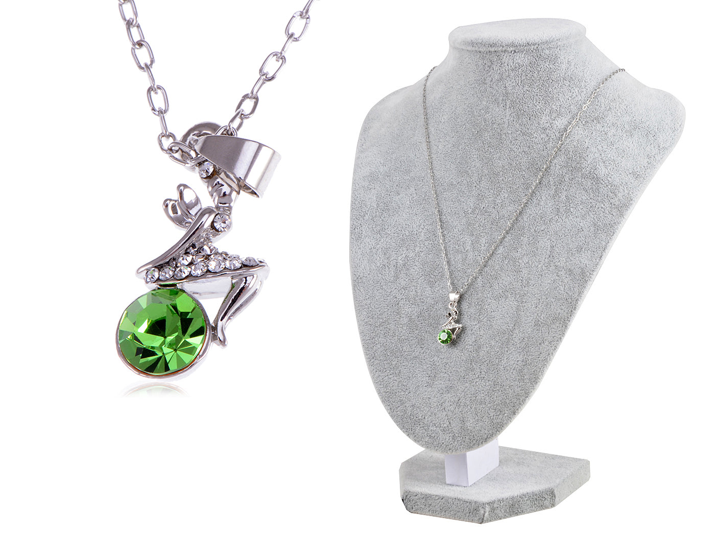 Silver Pink Enamel Pixie Fairy Angel Pendant Necklace