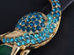 Blue Green Colored Peacock Bird Pendant Chain Necklace