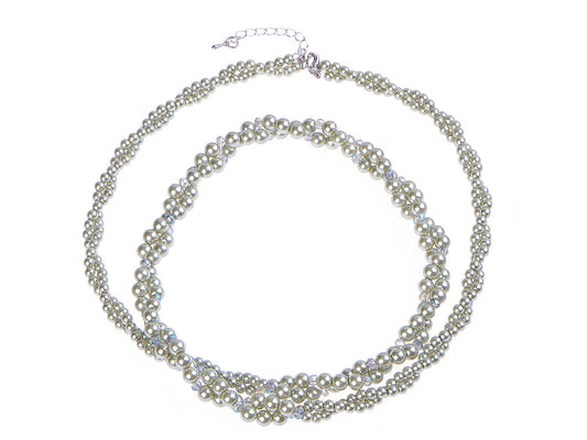 Pearl Multi Strand Twisted Wedding Party Necklace