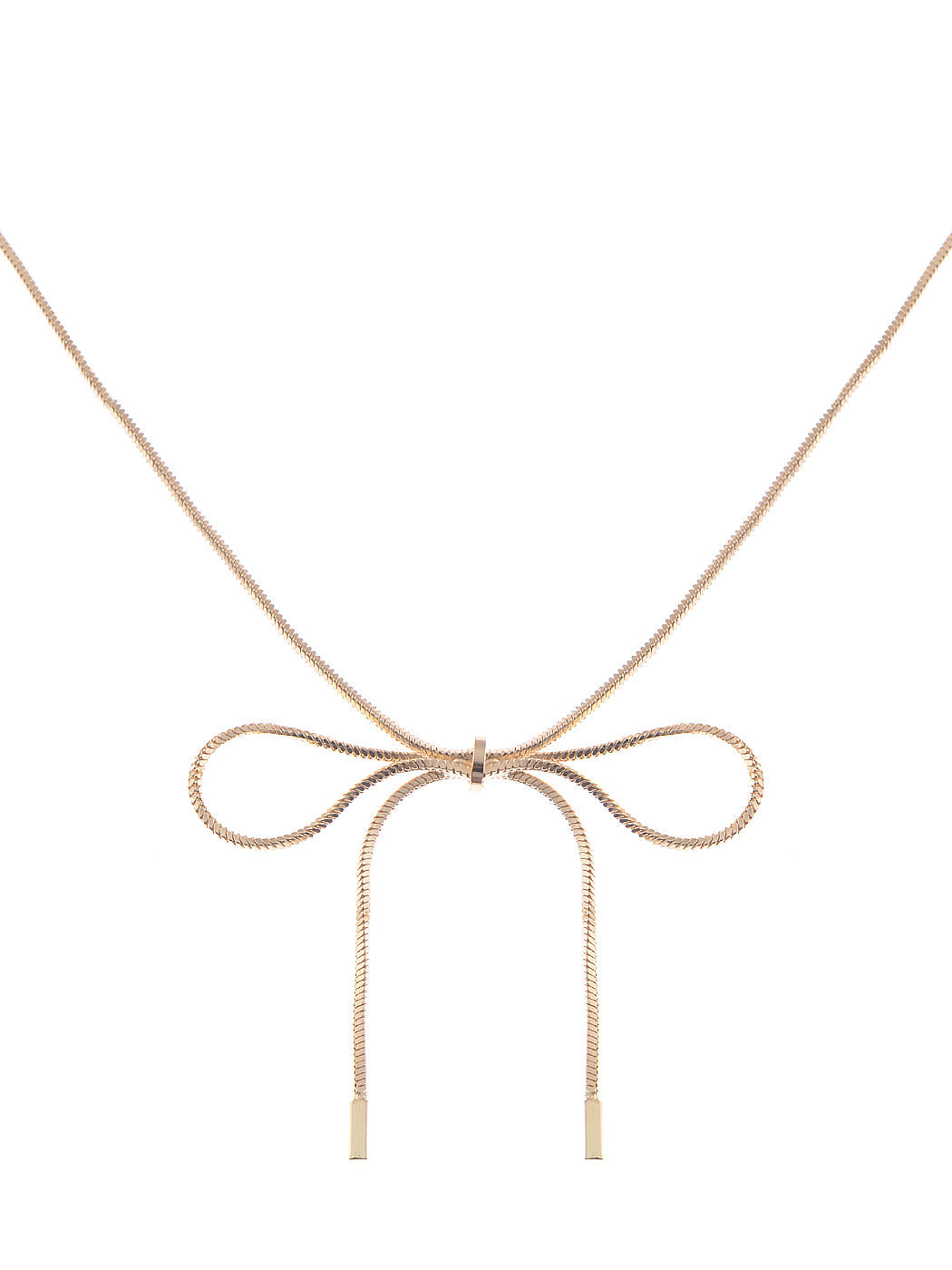 Casual Minimalistic Dainty Ribbon Bow Tie Love Knot Necklace