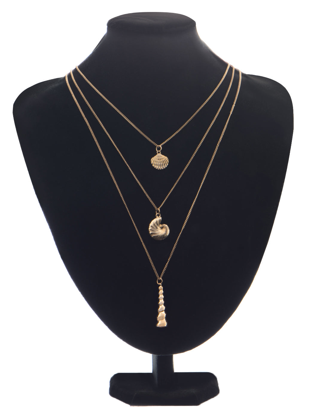 Layered 2 Chains Dangling Textured Starfish Pendant Beach Bride Bib Necklace