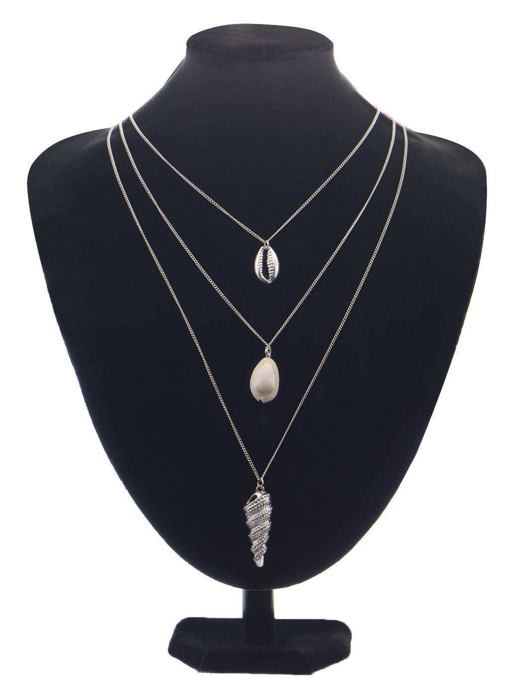 Layered 2 Chains Dangling Textured Starfish Pendant Beach Bride Bib Necklace