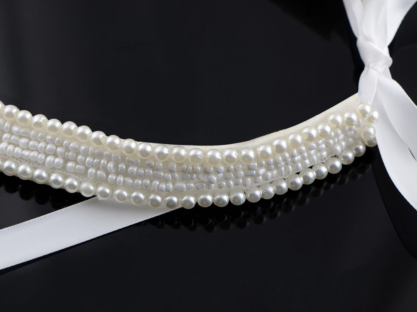 Faux Pearls Bib Collar Statement Necklace