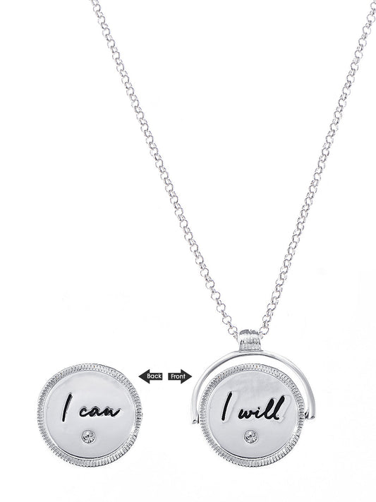 Alilang Double Sided I Can I Will Statement Necklace Empowerment Motivation Love Necklace