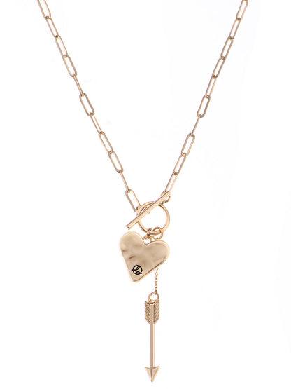 Alilang Love Heart Necklace With Hanging Arrow Birthday Gifts for Women