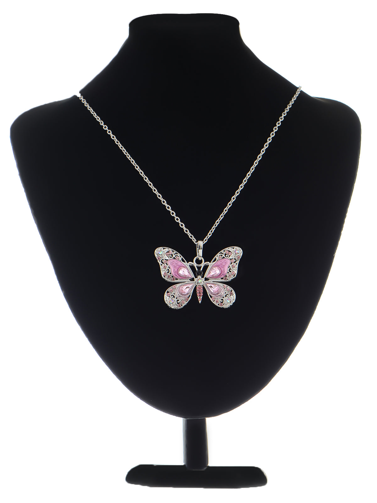 Alilang Animal Cute Empress Monarch Winged Butterfly Crystal Rhinestone Pendant Necklace