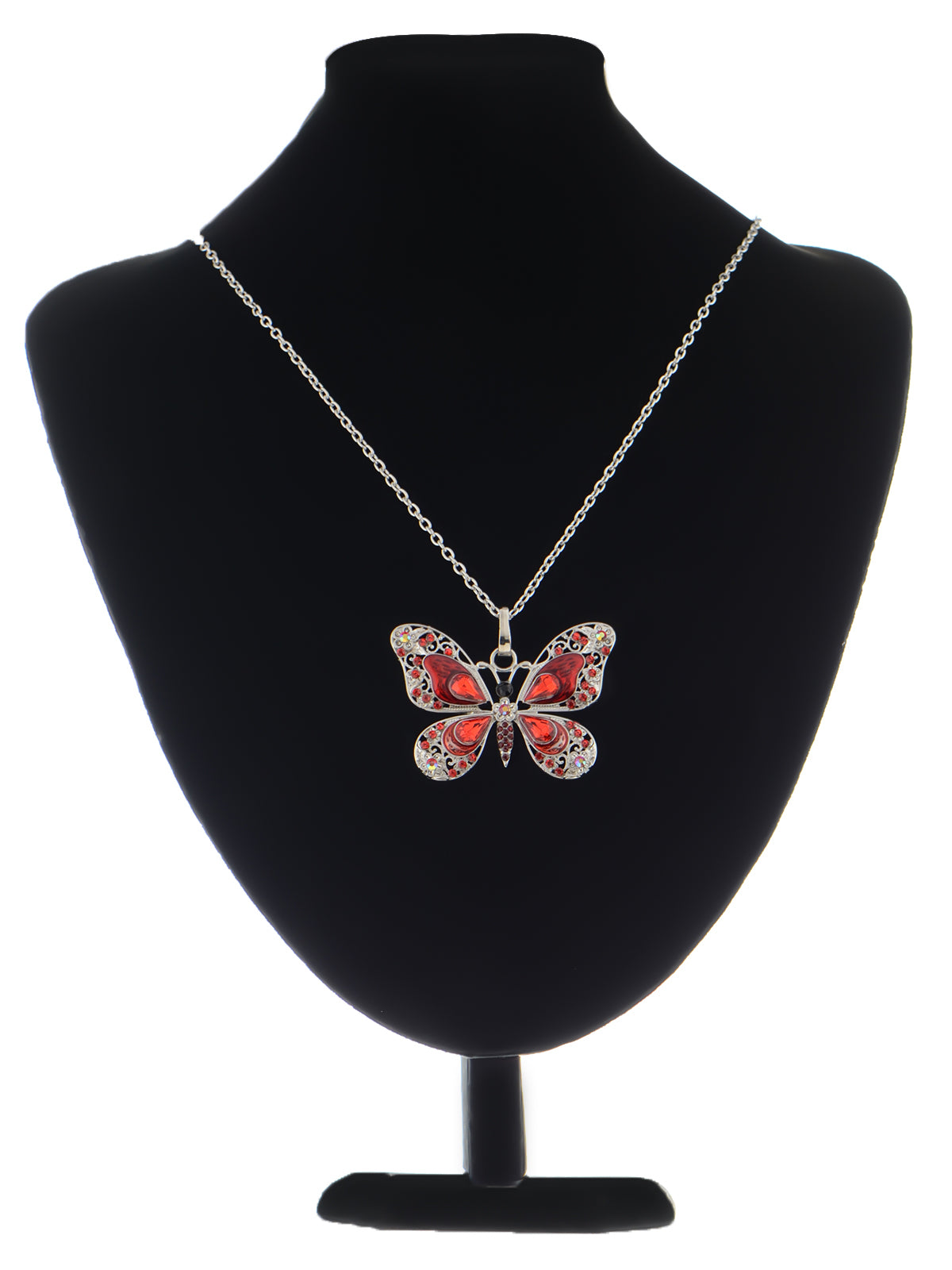 Alilang Animal Cute Empress Monarch Winged Butterfly Crystal Rhinestone Pendant Necklace