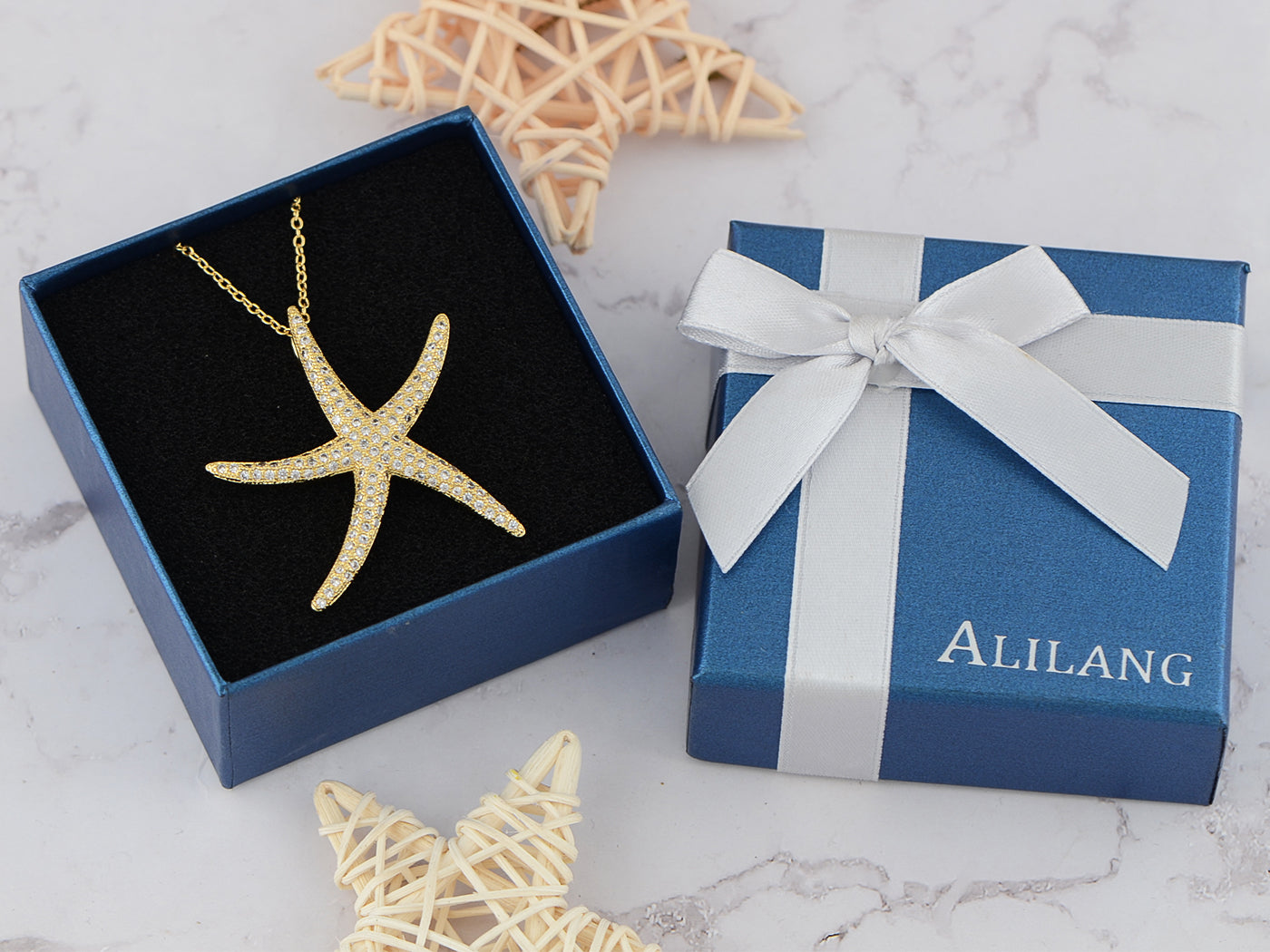 Ocean Starfish Beach Pendant Necklace