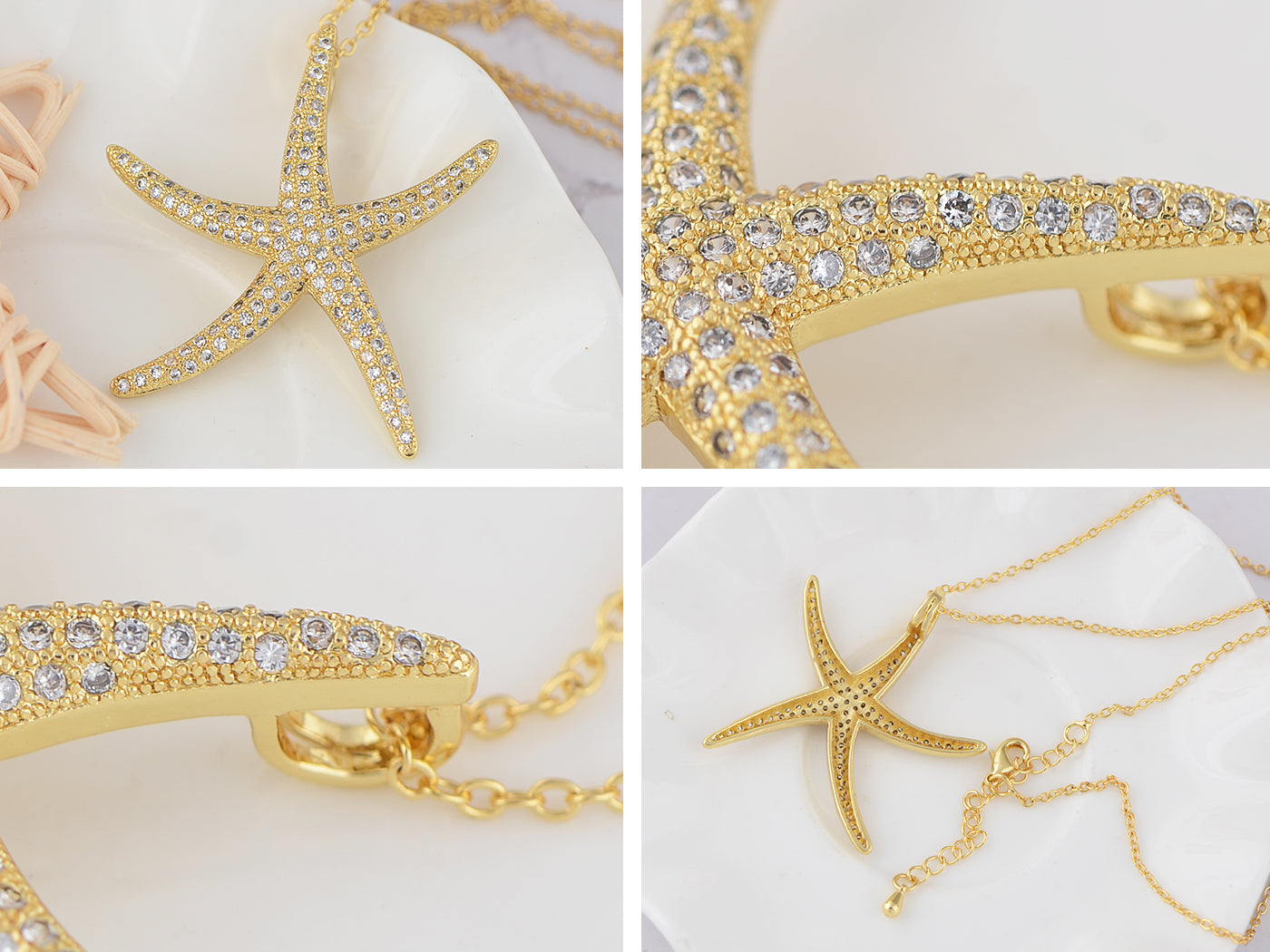 Ocean Starfish Beach Pendant Necklace