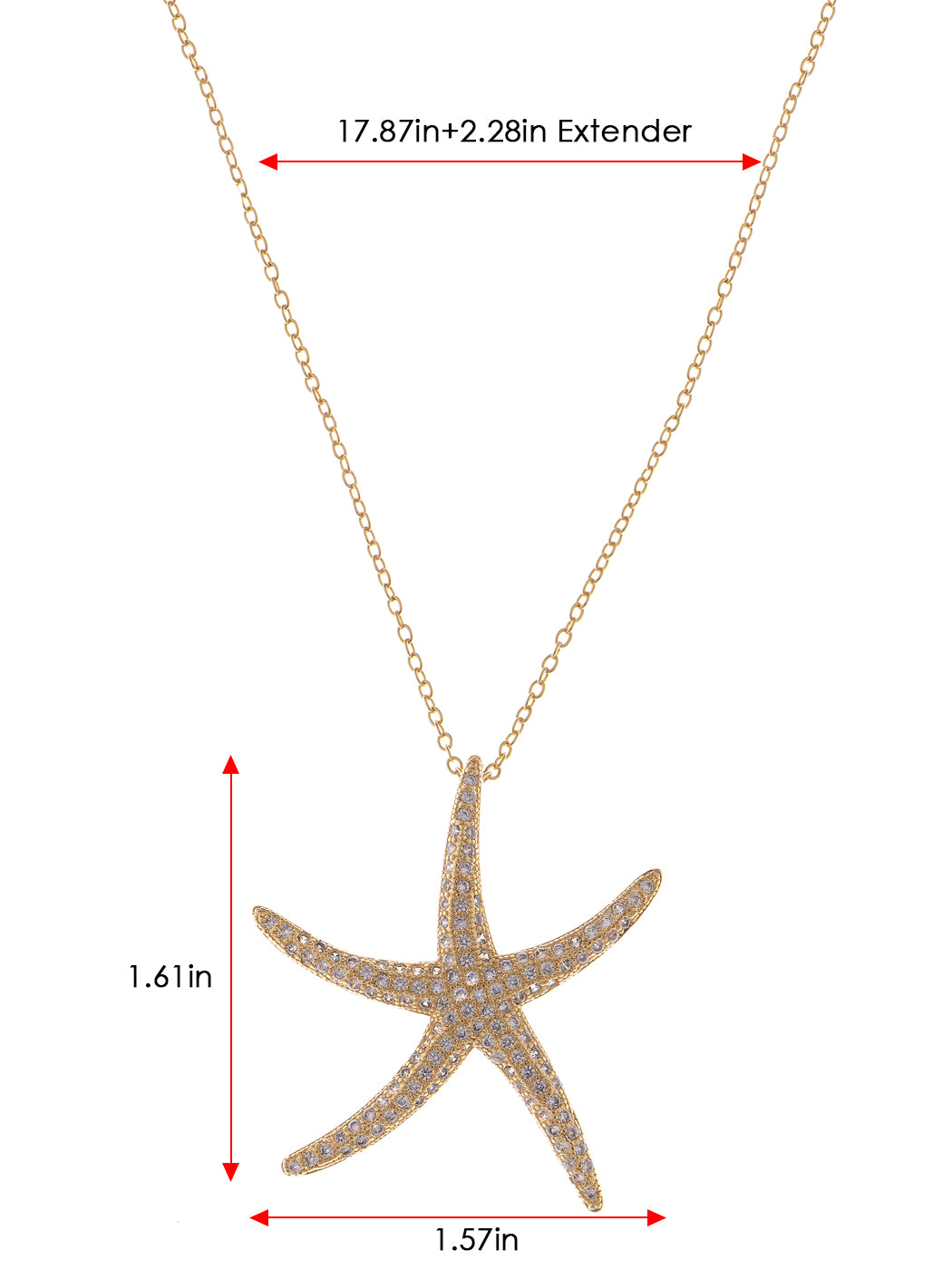 Ocean Starfish Beach Pendant Necklace