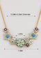 Pearl Floral Pink Multicolor Enamel Flower Bib Statement Necklace