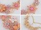 Pearl Floral Pink Multicolor Enamel Flower Bib Statement Necklace