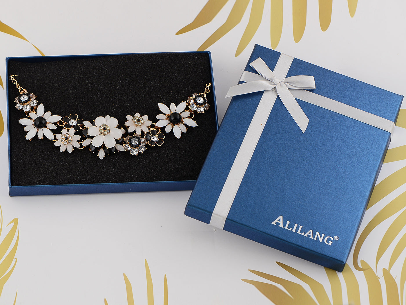 Pearl Floral Pink Multicolor Enamel Flower Bib Statement Necklace