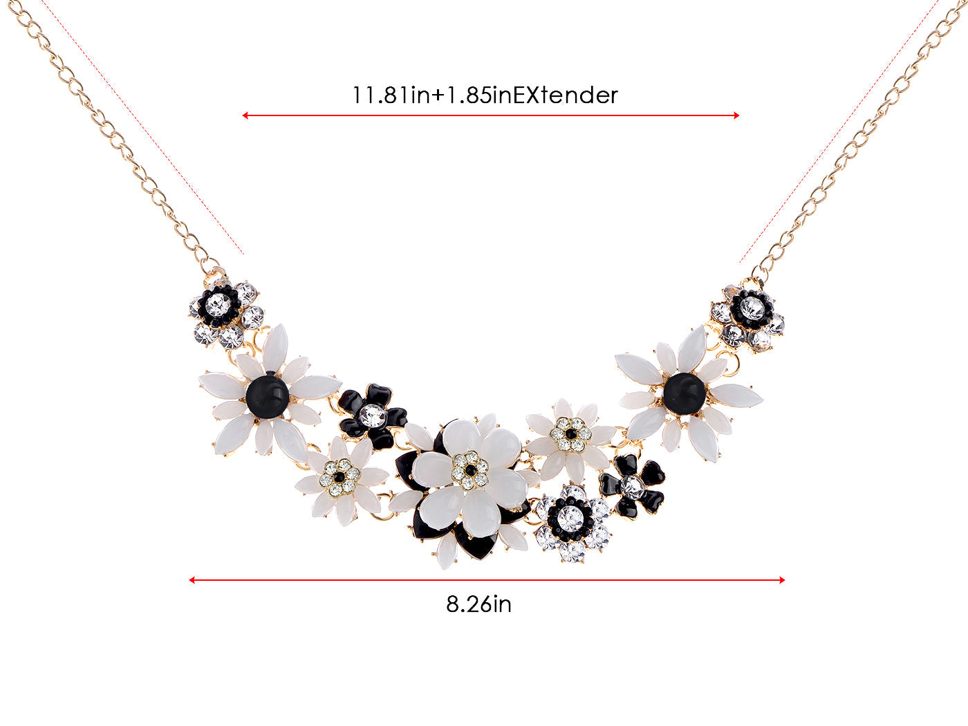 Pearl Floral Pink Multicolor Enamel Flower Bib Statement Necklace