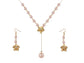 Pink Purple Hawaiian Flower Necklace Earrings Set