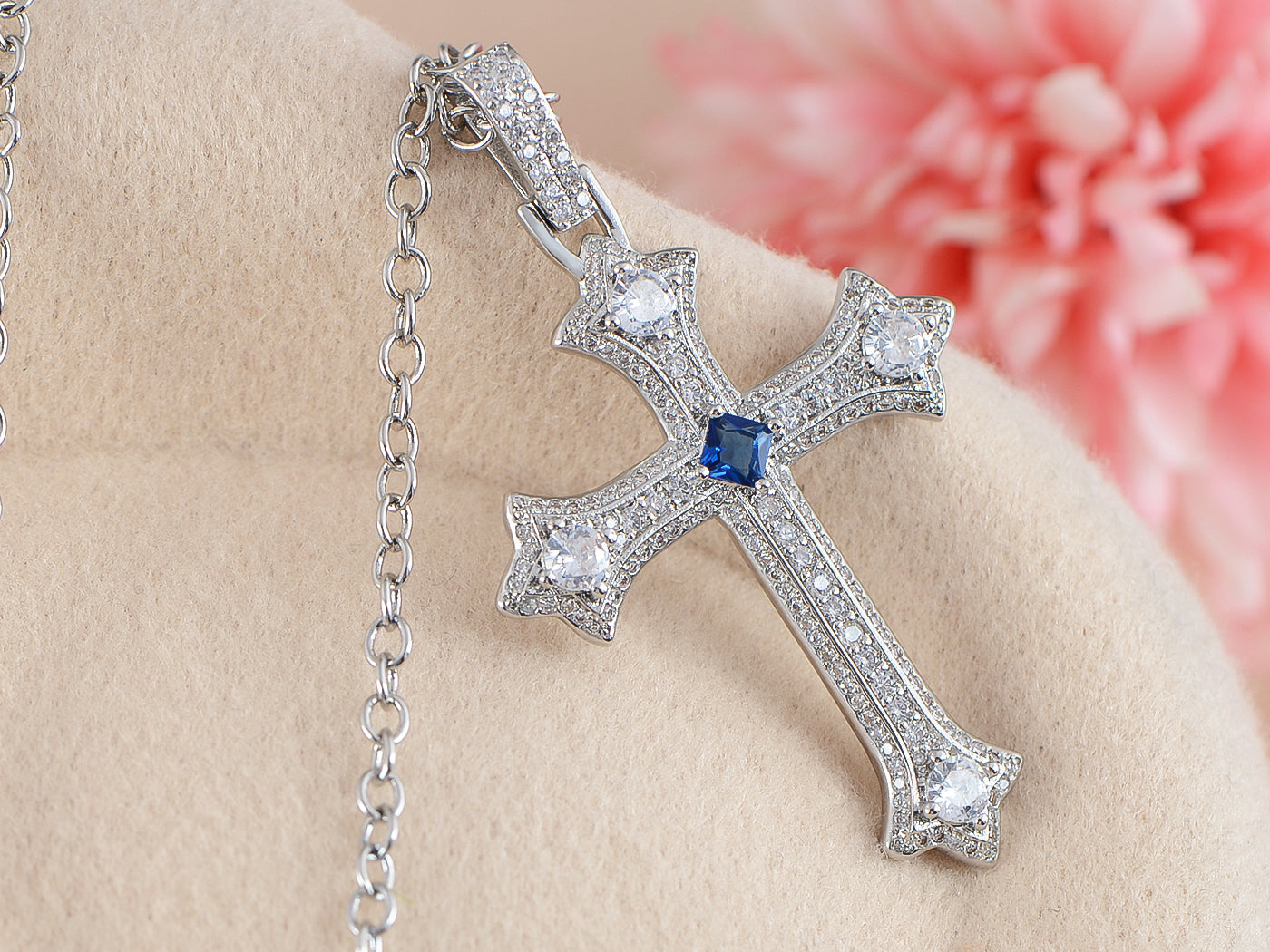 Cross Pendant Necklace Gun Chopper Black Holy Cross