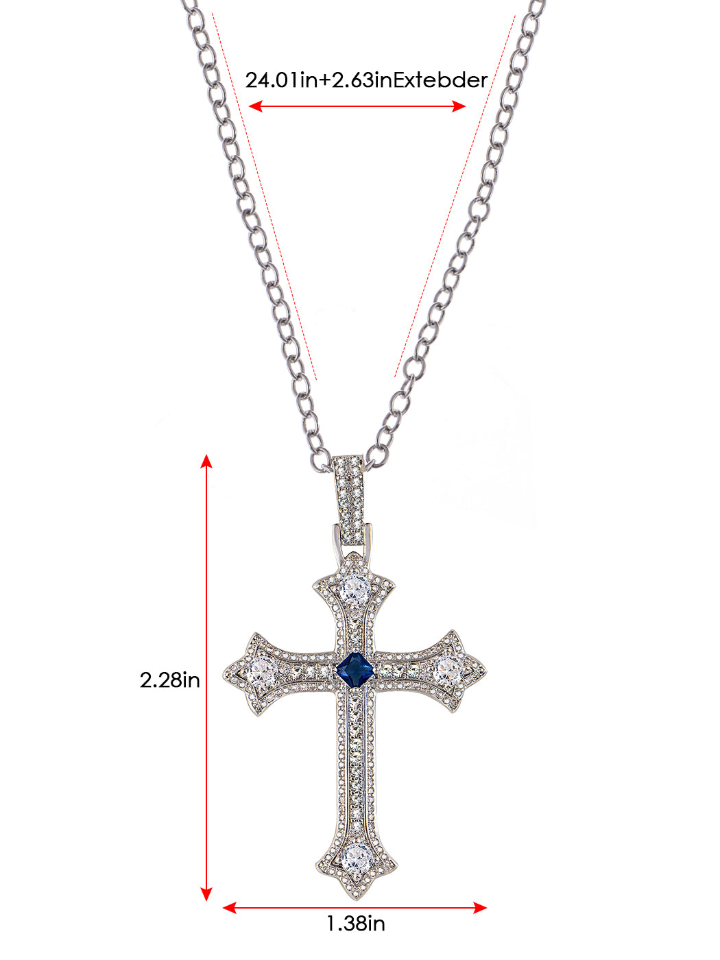 Cross Pendant Necklace Gun Chopper Black Holy Cross