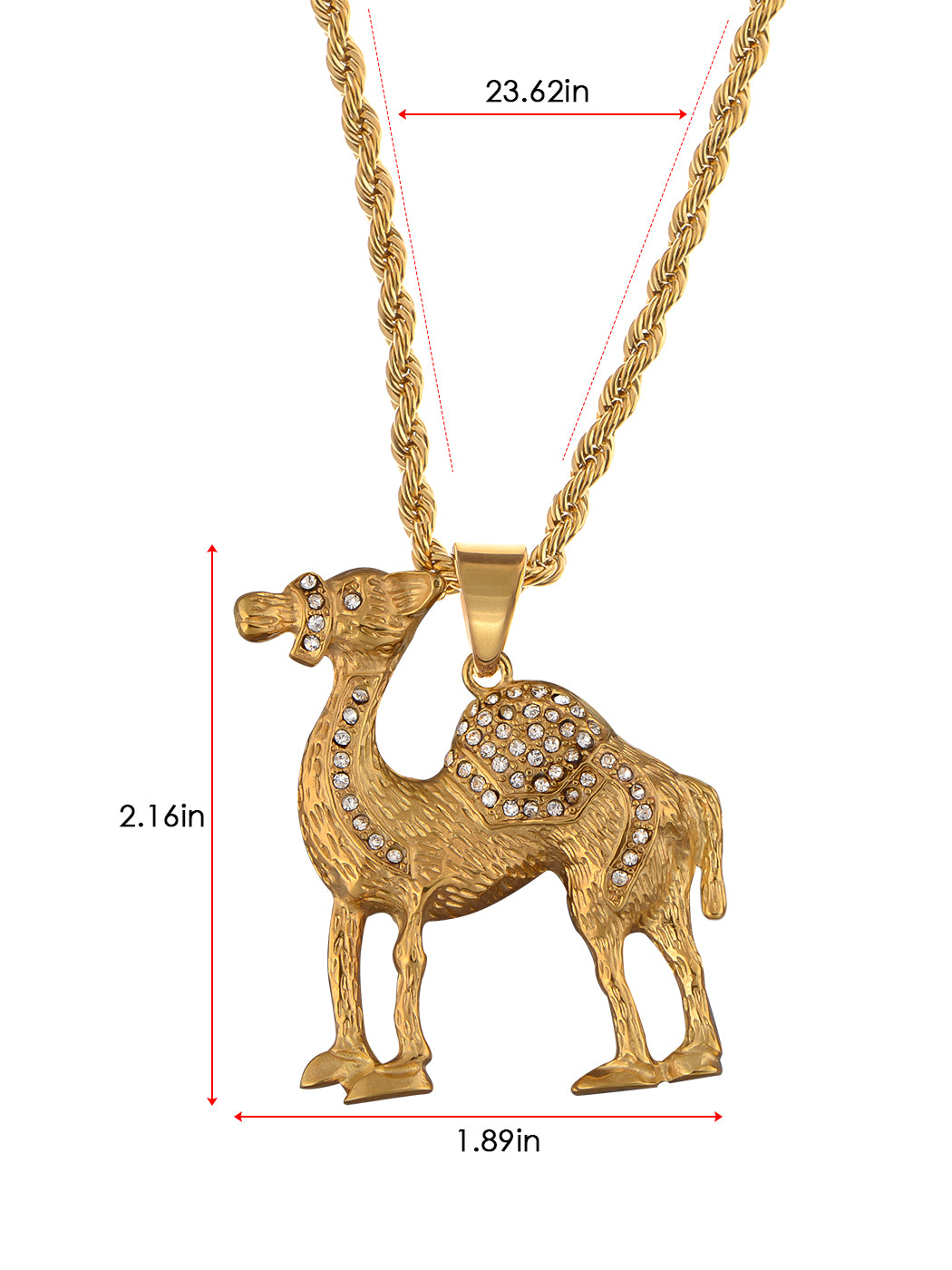 Painted Hot Hump Camel Pendant Necklace