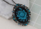 Alilang Vintage Inspired Sparkly Crystal Rhinestones Flower Cameo Pendant Necklace Brooch Pin