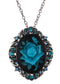 Alilang Vintage Inspired Sparkly Crystal Rhinestones Flower Cameo Pendant Necklace Brooch Pin