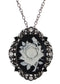 Alilang Vintage Inspired Sparkly Crystal Rhinestones Flower Cameo Pendant Necklace Brooch Pin