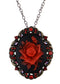 Alilang Vintage Inspired Sparkly Crystal Rhinestones Flower Cameo Pendant Necklace Brooch Pin