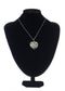 Alilang Natural Abalone Shell Silvery Tone Pendant Necklace with Relief Flower