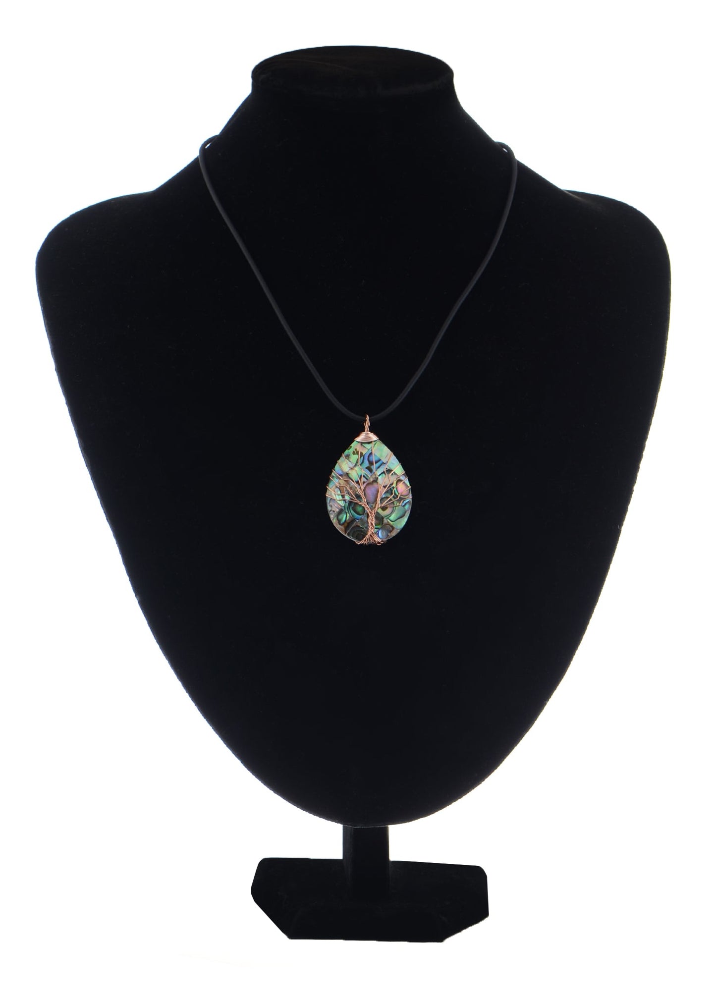 Alilang Abalone Shell Copper Wire Wrapped Tree Pendant Necklaces for Women Jewelry