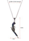 Alilang Antiqued Silvery Tone Abalone Shell Revolver Pistol Gun Pendant Necklace for Women Men