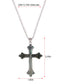 Alilang Vintage Inspired Silvery Tone Abalone Shell Religious Cross Pendant Necklace