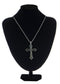 Alilang Vintage Inspired Silvery Tone Abalone Shell Religious Cross Pendant Necklace