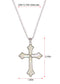 Alilang Vintage Inspired Silvery Tone Abalone Shell Religious Cross Pendant Necklace