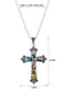 Alilang Vintage Inspired Silvery Tone Abalone Shell Religious Cross Pendant Necklace