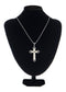 Alilang Vintage Inspired Silvery Tone Abalone Shell Religious Cross Pendant Necklace