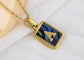 Alilang Initial Letters Pendant Necklace Mens Womens Abalone Shell Golden Tone Titanium Steel Square Capital Letter Necklaces