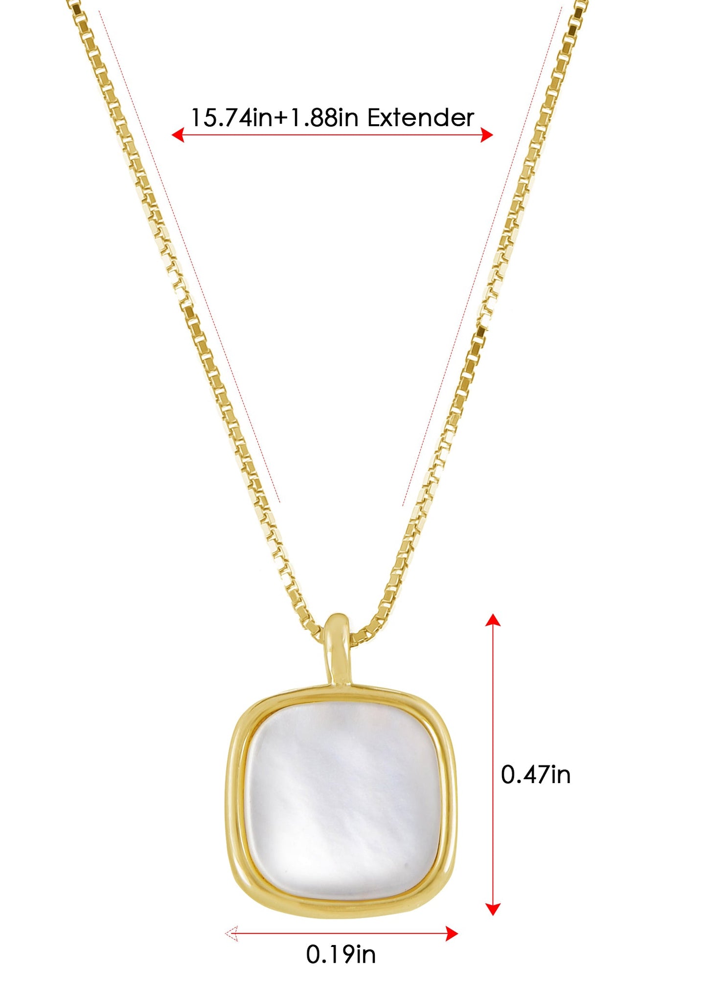 Alilang 925 Silver Vintage Square Pendant With White Fritillaria Shell Chain Necklace For Women Girl Jewelry Gift Wedding