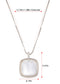 Alilang 925 Silver Vintage Square Pendant With White Fritillaria Shell Chain Necklace For Women Girl Jewelry Gift Wedding