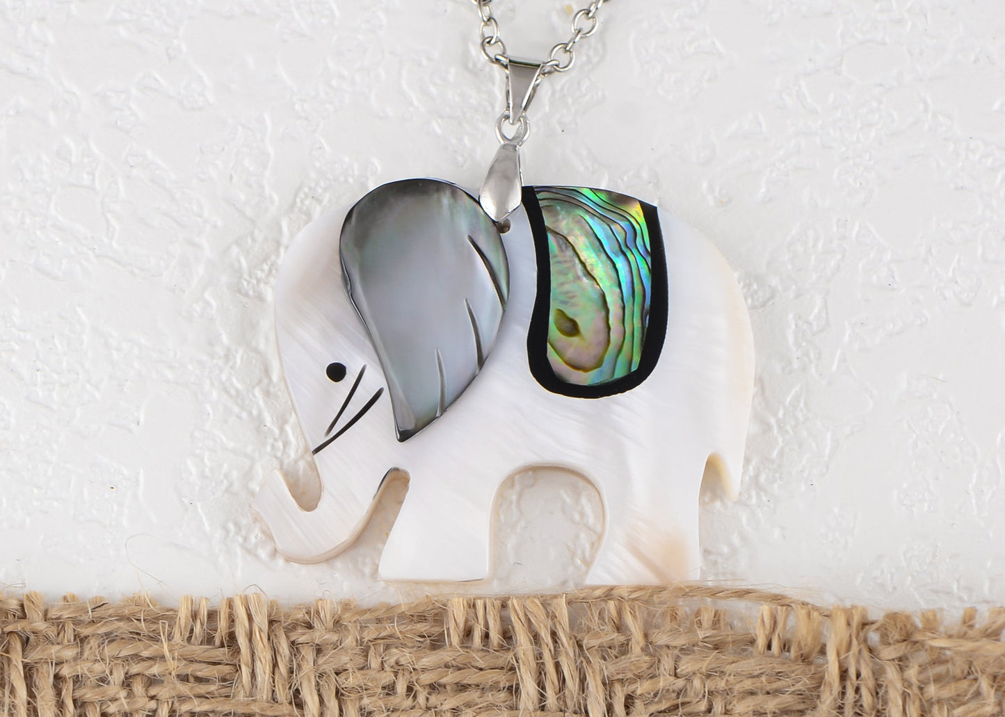 Alilang Silvery Tone Abalone Shell Animal Pendant Necklace for Women Christmas Birthday Mothers Day Gifts