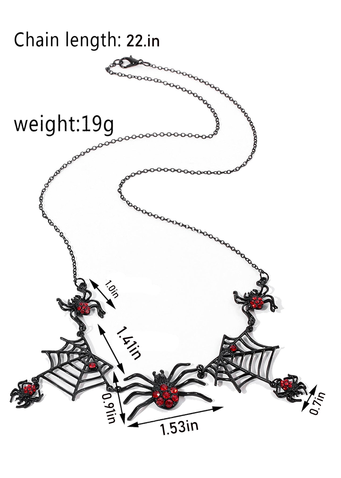 Alilang Halloween Tarantula Spider Web Pendant Necklace Lightweight Jewelry for Women Boys Girls Dangling Spiders Statement Punk Gothic