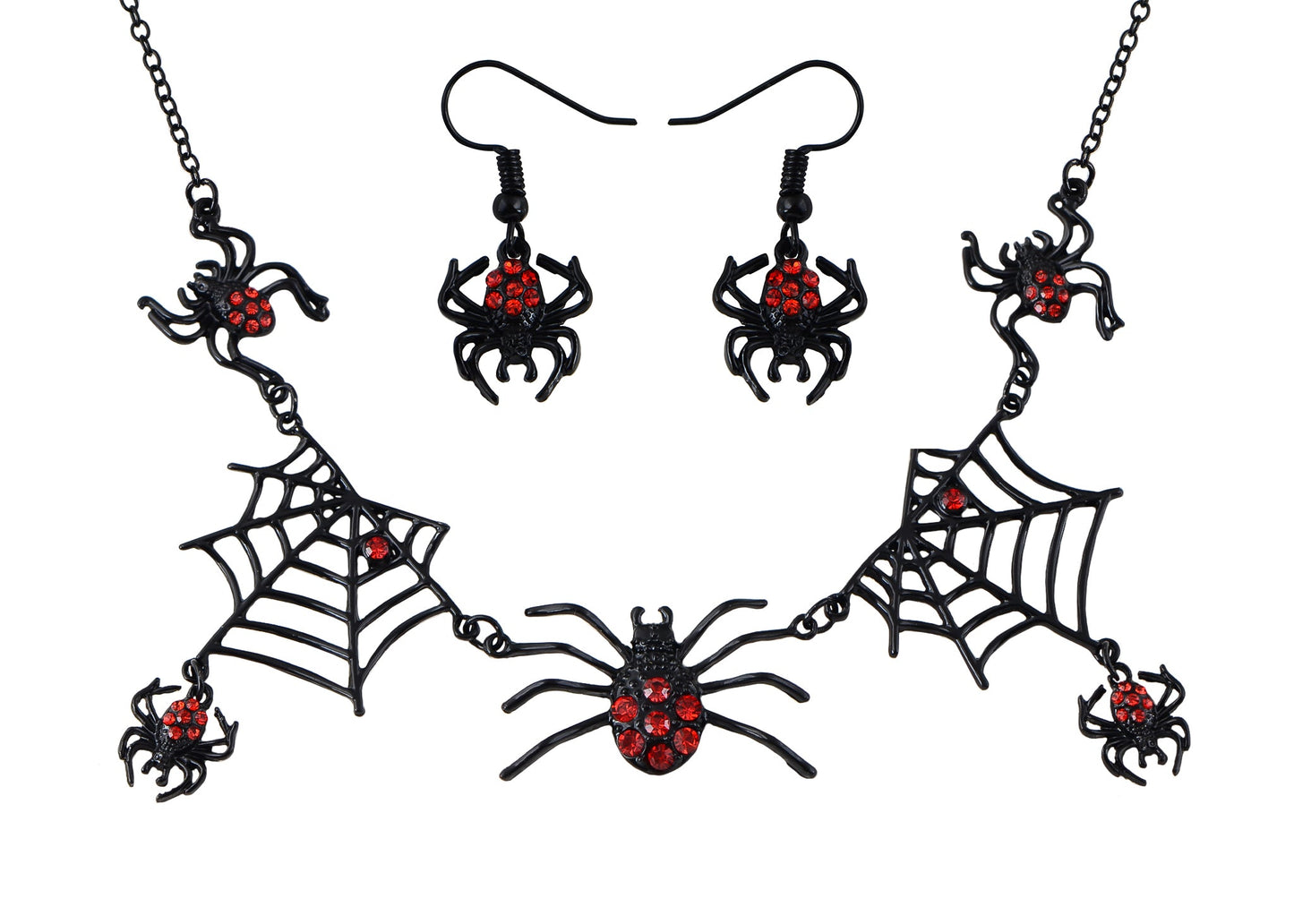 Alilang Halloween Tarantula Spider Web Pendant Necklace Lightweight Jewelry for Women Boys Girls Dangling Spiders Statement Punk Gothic