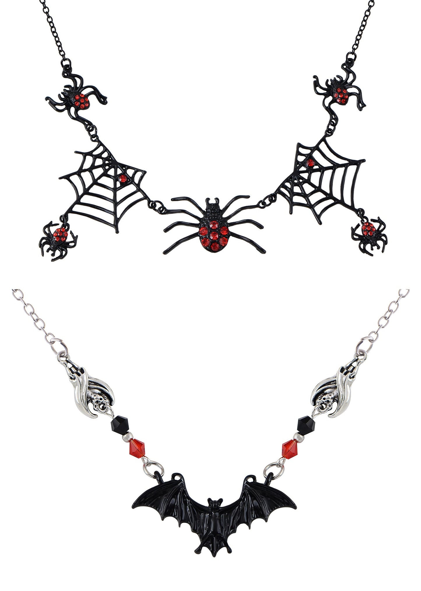 Alilang Halloween Tarantula Spider Web Pendant Necklace Lightweight Jewelry for Women Boys Girls Dangling Spiders Statement Punk Gothic