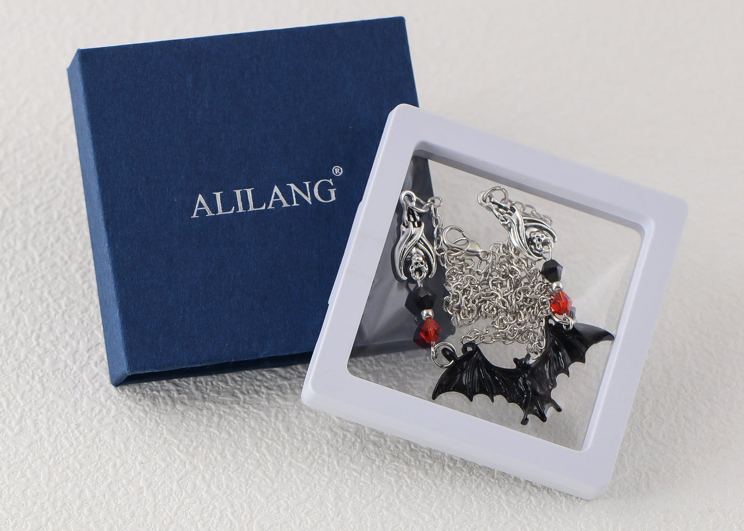 Alilang Halloween Tarantula Spider Web Pendant Necklace Lightweight Jewelry for Women Boys Girls Dangling Spiders Statement Punk Gothic