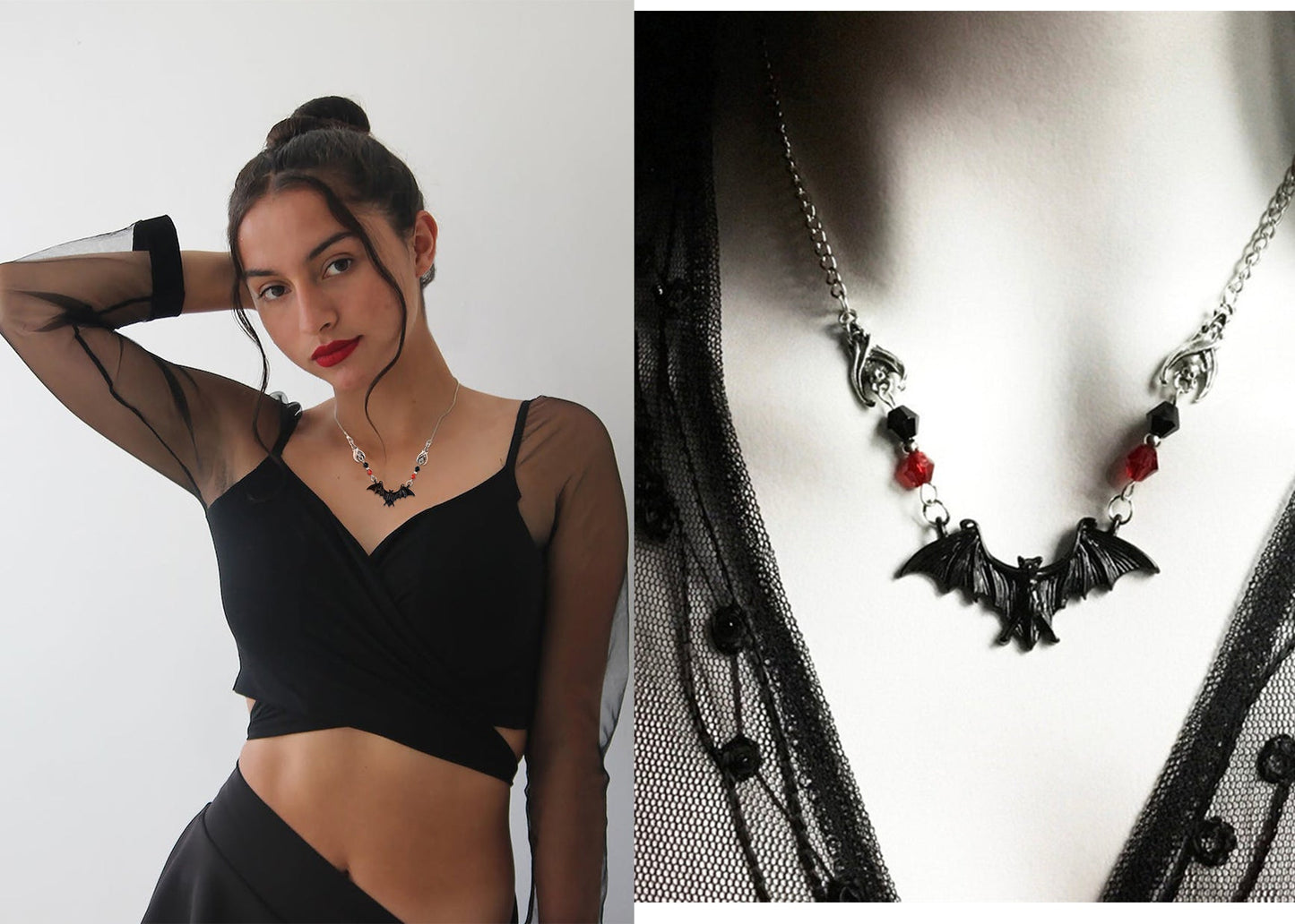 Alilang Halloween Tarantula Spider Web Pendant Necklace Lightweight Jewelry for Women Boys Girls Dangling Spiders Statement Punk Gothic